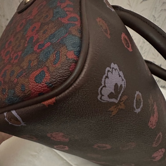 Coach Dark Brown Floral Satchel - Picture 10 of 13